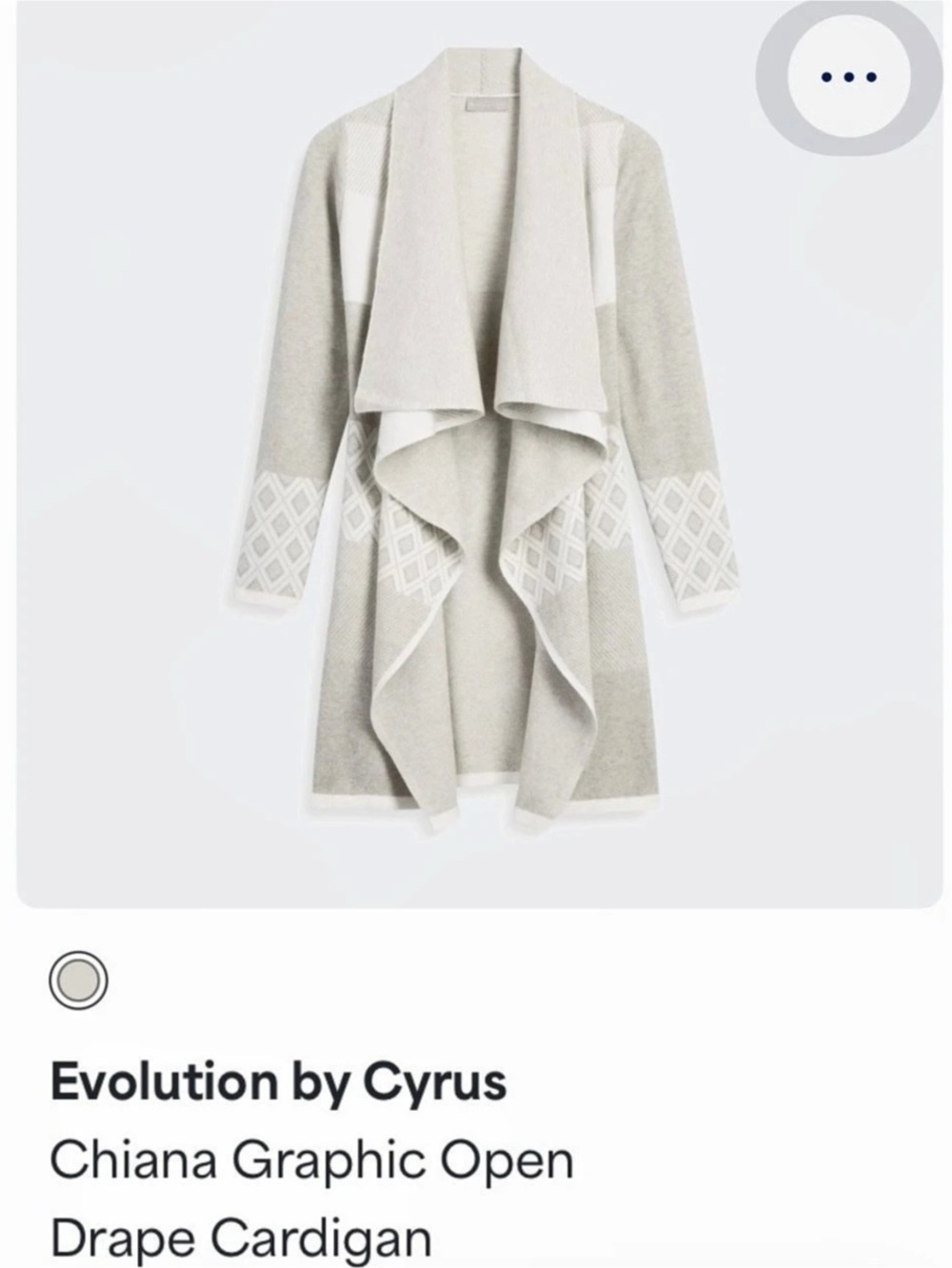 Evolution by Cyrus Chiana Graphic Open Drape Geometric  Cardigan XL